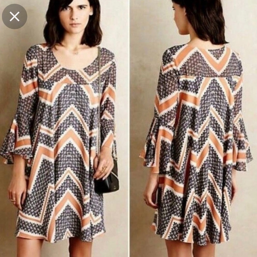 Anthropologie Trapeze Dress with Bell Sleeves - Size Medium